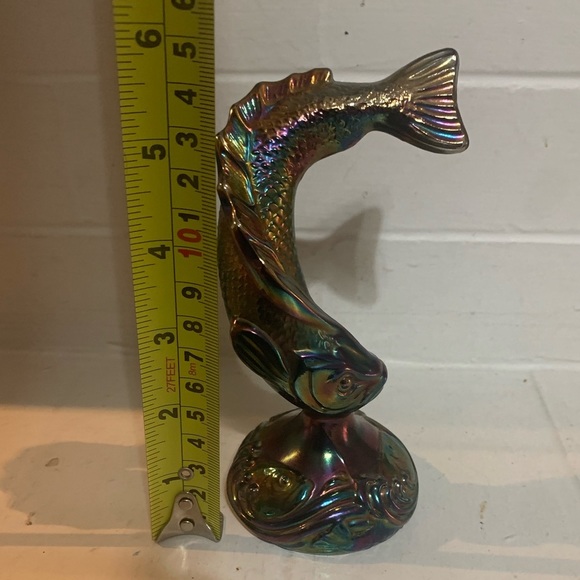 Fenton Carnival Glass Iridescent Japanese Koi Fish Paper Weight Vintage 1973 - Picture 4 of 4